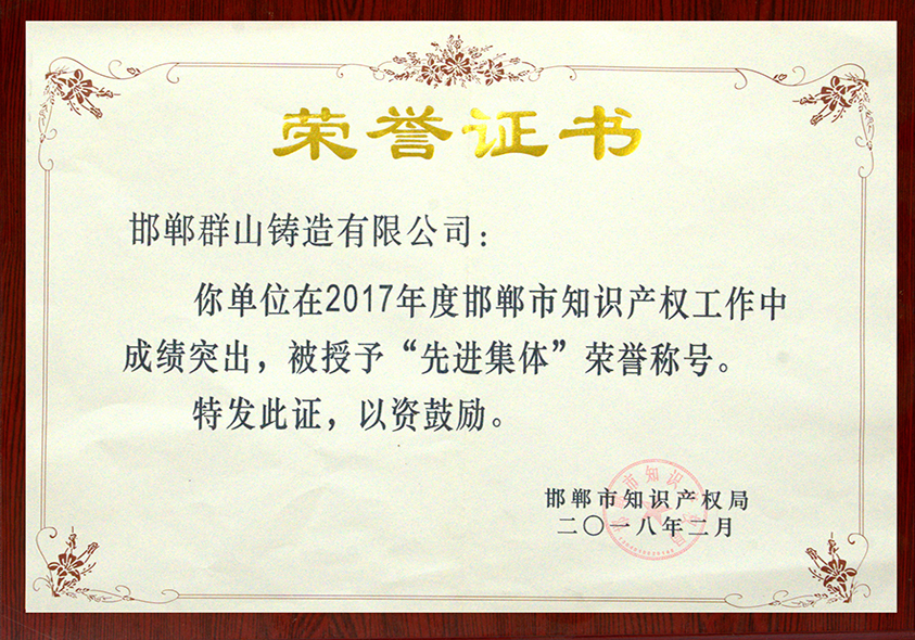 知識(shí)產(chǎn)權(quán)榮譽(yù)證書(shū)